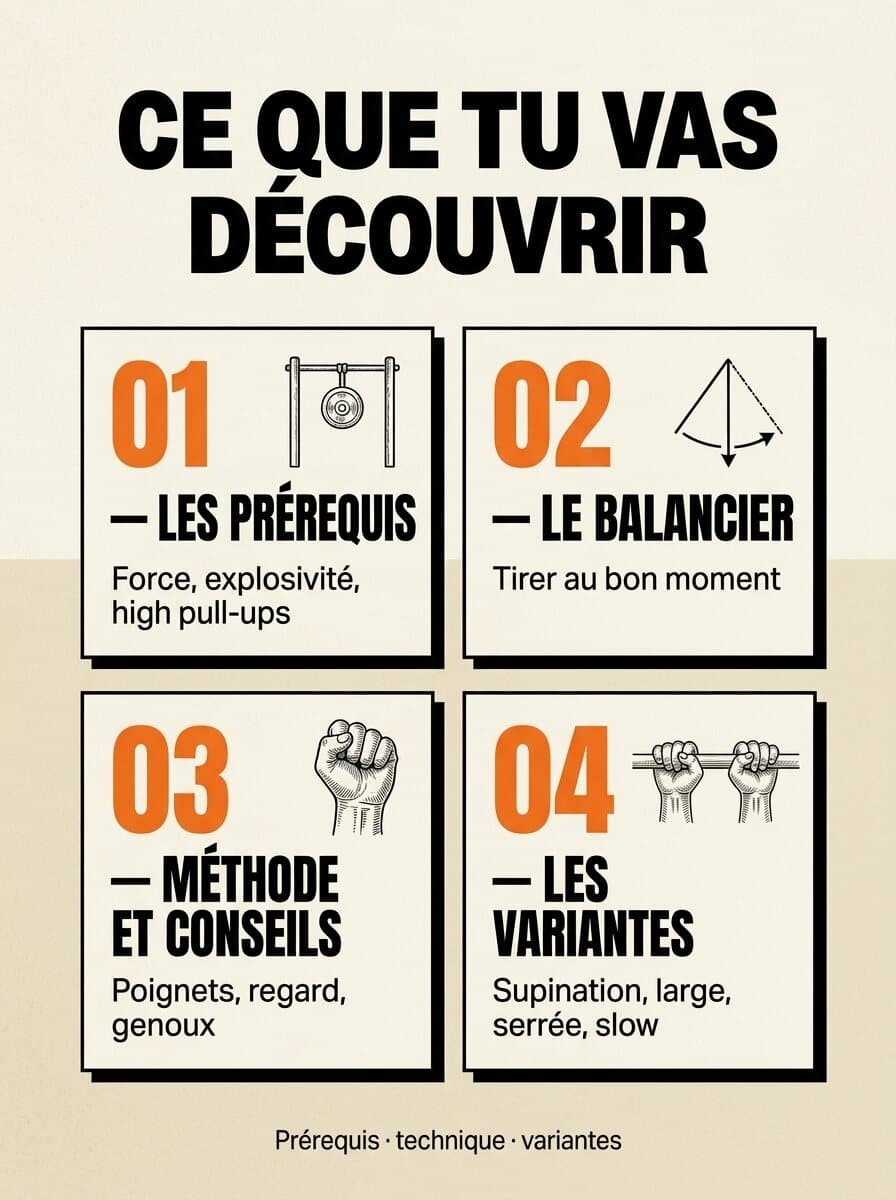 Ce que tu vas découvrir : les prérequis, le balancier, méthode et conseils, les variantes